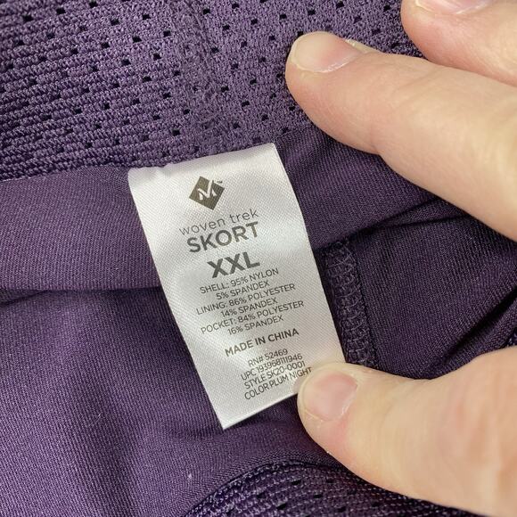 Members Mark Skort Womens XXL Purple Woven Trek Stretch Shorts Skirt Hiking - Picture 5 of 7
